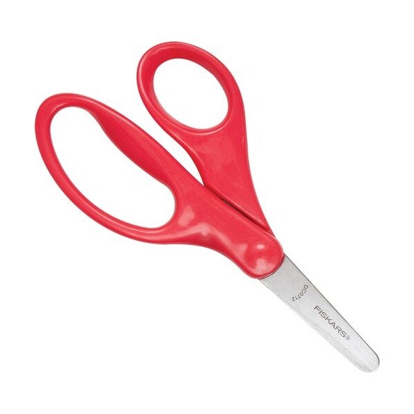 Fiskars Scissors, f/Children, Safety Edge Blades, Blunt, 5in, Red FSK1941601067 - main